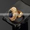 2016 Rellecona sapphire ring micro cubic ziroconia in 18k yellow gold plated