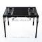 Outsunny Black Folding Camping Table with Cup Holders