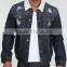 quilted lining denim jacket ripped jeans jacket (LOTJ296)