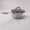 12Pcs Silver Stainless Steel Cookware Set With Glass Lid