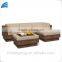 Outdoor patio PE rattan yellow sectional full set design sofa