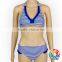 Wholesale Cheap Adult Women Swimsuit Blue White Stripe Bikini Set