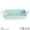 Ceramic Square Embossed blue bakeware