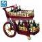 Royal fashion hotel gold wine trolley, wine bar trolley