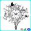 Modern Round White Practical Perspex Acrylic Black Birds Tree Wall Clock