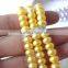 6-7mm button shape yellow freshwater pearl love bracelet