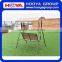 Iron outdoor double haning swing brown chair