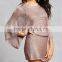 china whosale OEM clothing 3/4 dolman sleeves Metallic Open-Knit Dress
