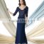 royal blue lace top chiffon full length dresses long sleeves