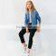 woemen baseball bomber jacket with zip and pocket custom design