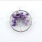 amethyst crush stone tree life charm pendant diy natural chip stone wire wrapped pendant jewelry component 2016