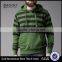 Green Black Striped Hooded Sweatshirt Custom Wholesale Long Sleeves Kangaroo Pocket Ribbed Hem Sweater 60% Cotton 40% Polyester