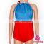 Lake Little Girl Clothing Plain Blue And Red Halter Infant Newborn Pom Blank Bodysuit Baby Romper
