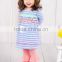 popular style stripe ruffle little girls wholeslae clothe suits