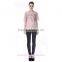Brand design fashion short sleeve lady pink blouse boutique