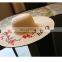 Summer Embroidery Plum Blossom Sunshade Hat Sunscreen Large Eaves Straw Hat
