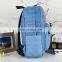 Light Blue Unisex School Fashion Denim Backpack