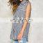 Women gingham sleeveless oversized blouse
