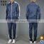 OEM hoodies manufacturer zip up pockets fleece striped men track suit set