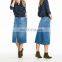 Summer simple design high waisted wholesale long denim skirt