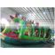 Newly Popular Green Color Inflatable Crocodile Obstacle Course for kids outdoor playground