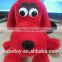 Custom design stuffed plush dog toy plush dog with necklet and ribbon