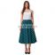 Kate Kasin Occident Women Fashion Grid Pattern Plaid Cotton A-Line Skirt KK000633-1