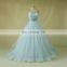 Latest style sweet heart strapless pleated long train A-line wedding dress with beads belt