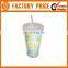 Custom Printed 16oz Plastic Mason Jar Tumbler With Straw And Handle