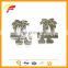 coconut tree shape zinc alloy label with custom logo for handbag F1320