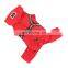 Warm Pet dog Cat red four feet casual wear dust coat jacket apparel with towing ring