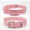 Five Rows Diamond Pet PU Collar Leather Leash Training Dog Pulling Rope Pet Neck Chain Pet Supplies