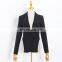 Ladies Fashion Casual Suit With Back Metal Chain Decoration Black Suit Jacket Women Blazers Suits