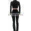 Wholesale Women 2 Piece Long Sleeve V Neck Shirt Stacked Pants Set