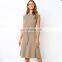 New Fashion Women Knitted Dress Sleeveless Casual Dress with Belt