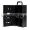 Custom Logo 2 Bottle Faux Leather Wine Packaging Case With Handle