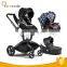 EN1888 2 in 1 luxury high view travel baby buggy with carrycot