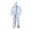 Disposable CE Cat III Type 4 5 6 Protective Clothing Coverall Full Body Ppe Type 3 Chemical Coveralls for Hospital Hazmat Suit