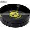 Black plastic round tray