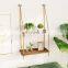 2 Tier Swing Rope Floating Shelf Hanging Storage Shelves for Living Room