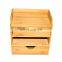 office stationery bamboo desk organizer for sundries with three drawers