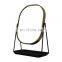 Popular black gold design standing desktop make up mirror jewelry storage mirror with metal stent