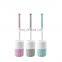 TPR toilet brush silicone toilet cleaning brush with quick drying holder for wall mounted floor standing toilet brush