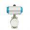 Pneumatic Actuator Ductile Iron Wafer  Fluorine Lined  PTFE Seat Sealing Butterfly Valve  AC220V DN50