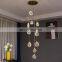2.5M chandeliers pendant lights lampadario moderno lighting golden hotel lobby handing lamp crystal ball pendant lamps