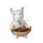 Modern Creative Tabletop Animal Art Cute Gift Cartoon Storage White Handmade Resin Dog Sculpture Decoration