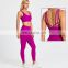 Neon Color Custom Logo Hot Sports Activewear Suit Set Women Fitness Workout 2 Piece Set Gym Yoga Clothing