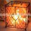 Himalayan Natural Rock Salt Lamp with Iron Art Cover