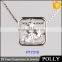 square set yellow zircon silver pendant nacklace