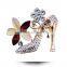 Fashion Rhinestone Diamond High Heeled Shoes Shape Brooch